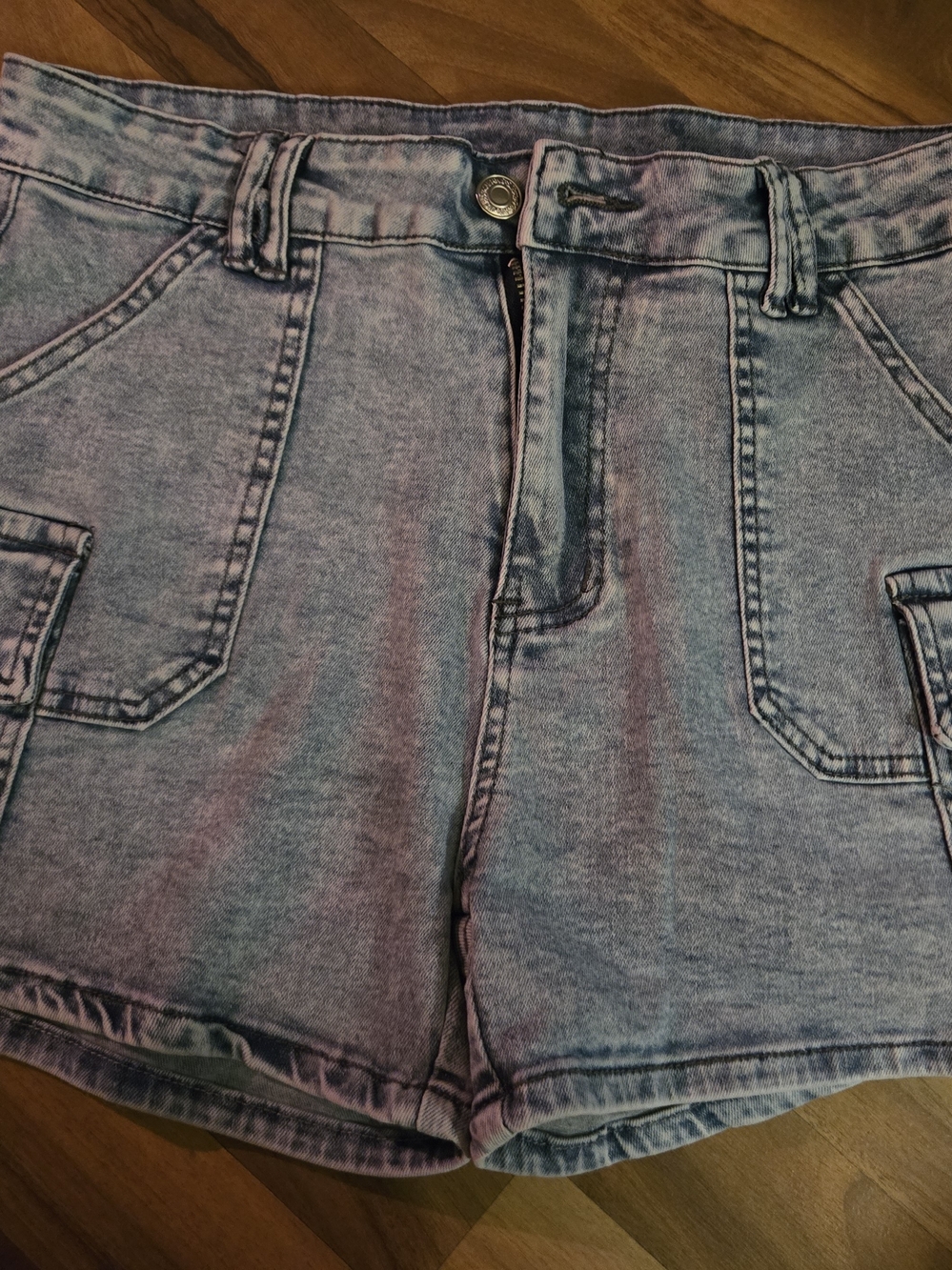 High-Rise Light Blue Denim Shorts